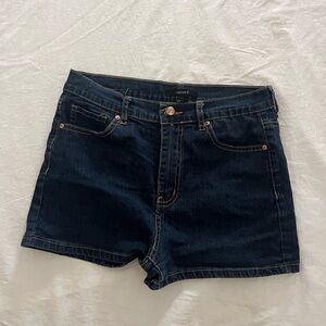 Dark wash high waist jean shorts